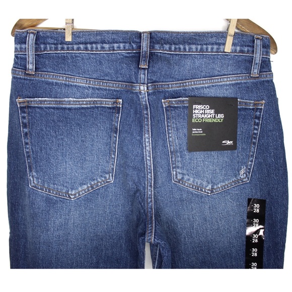 Silver NWT Frisco High Rise Straight Leg Cropped Distressed Jeans 30 10 - Picture 9 of 10